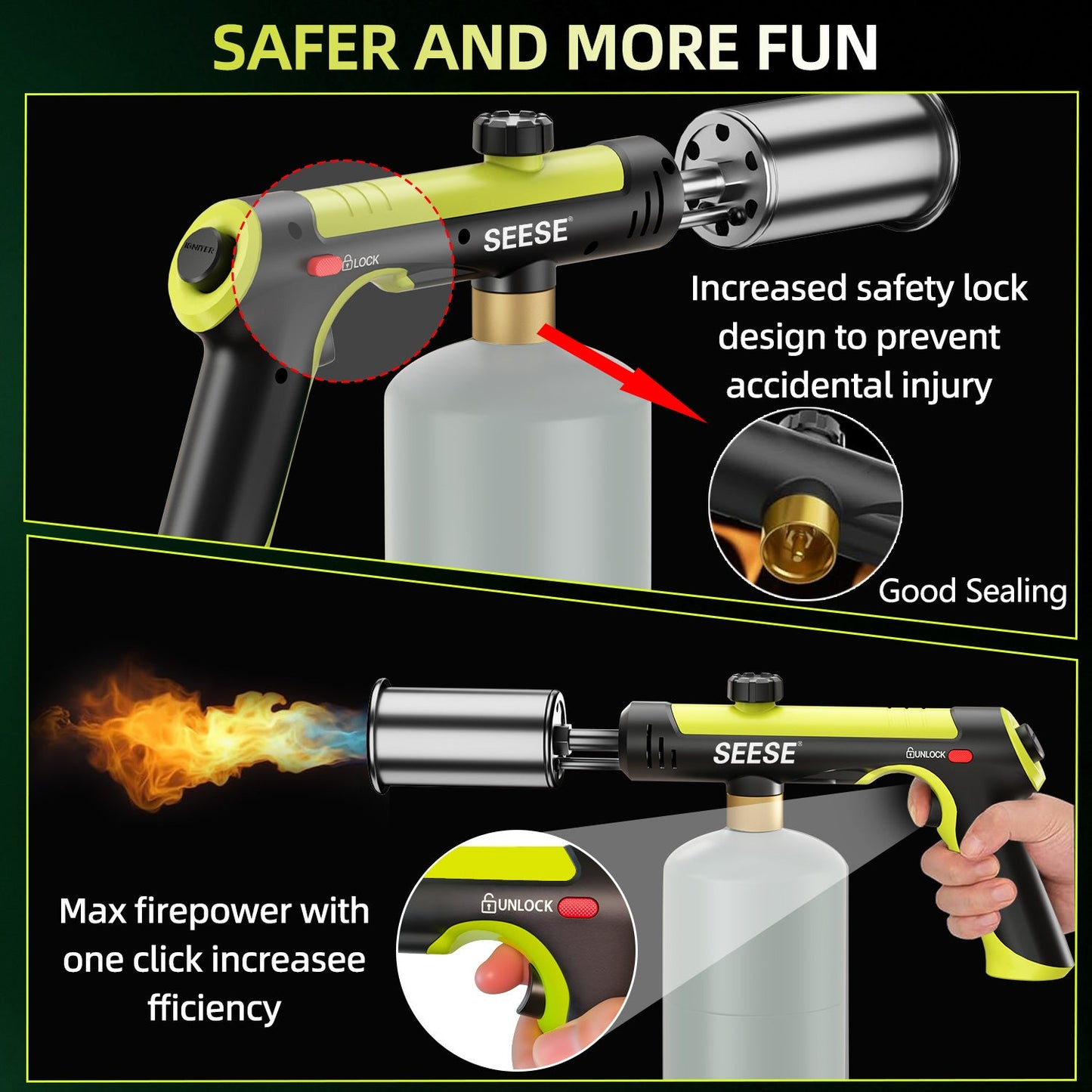 SEESE Propane Torch Gun - In Use