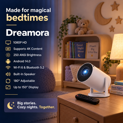 Dreamora Smart Projector projecting story