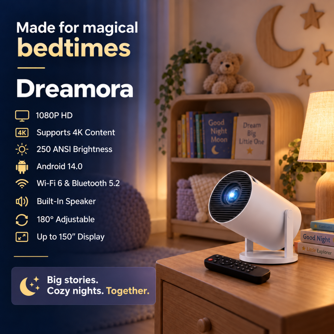 Dreamora Smart Projector projecting story