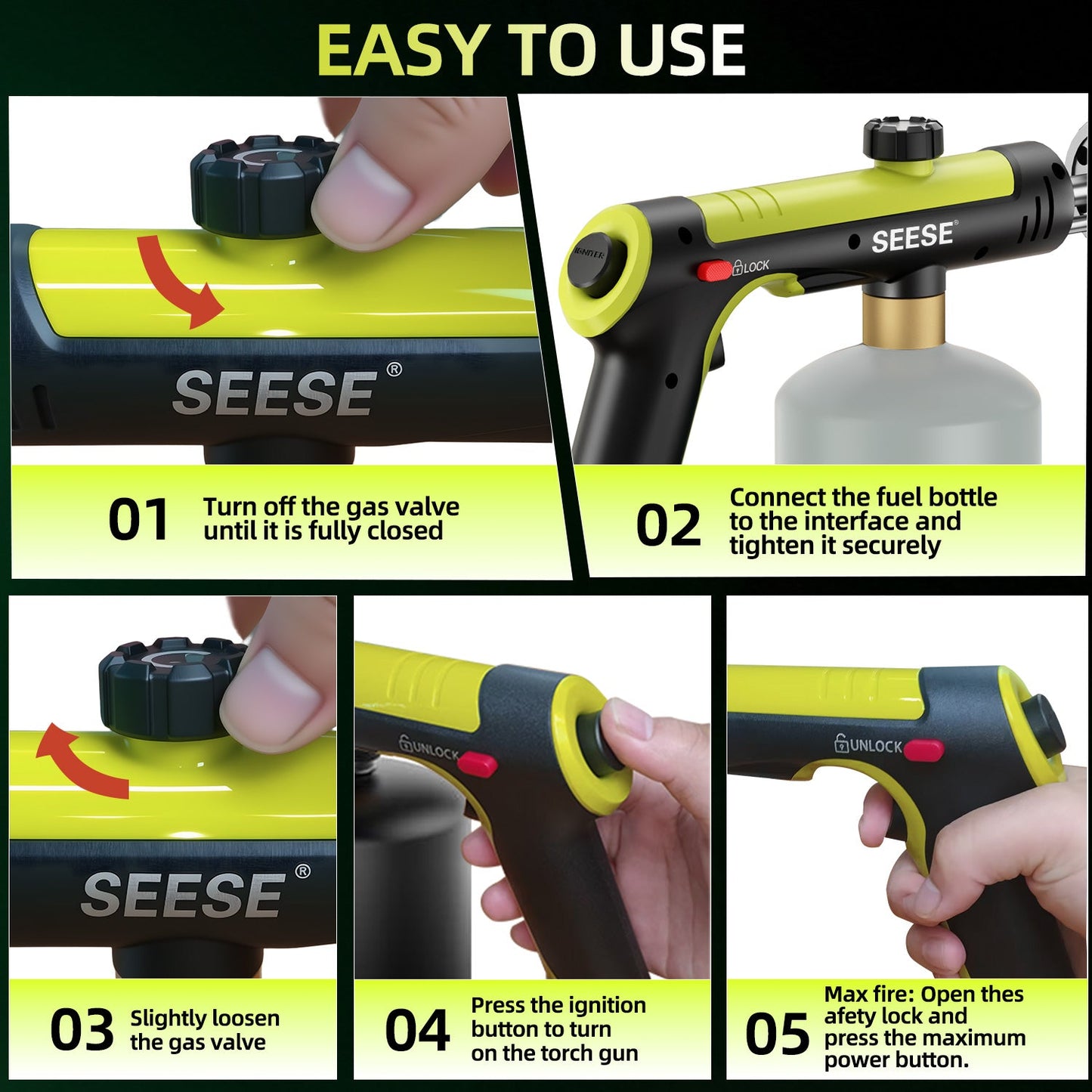 SEESE Propane Torch Gun - BBQ Use