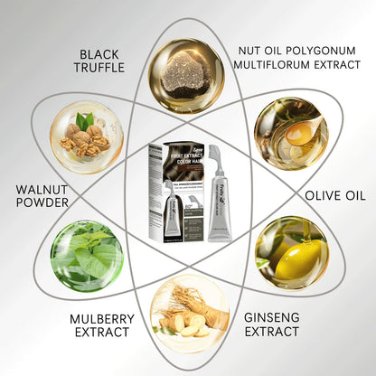Long-Lasting Black Hair Dye Cream with Comb - Covers White & Gray Hair, Fruit Scented, Natural Mild Formula Hair Color.