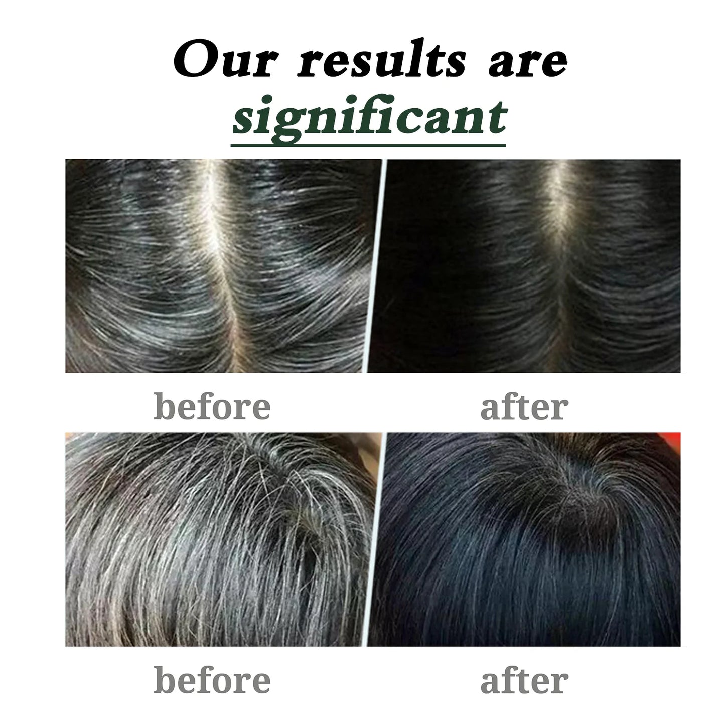Long-Lasting Black Hair Dye Cream with Comb - Covers White & Gray Hair, Fruit Scented, Natural Mild Formula Hair Color.