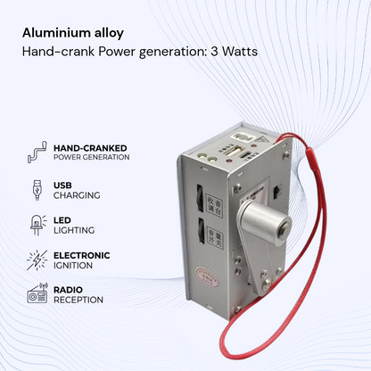 Hand-Crank Emergency Radio with USB Charging & Lighter