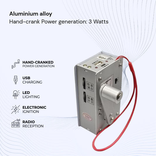 Hand-Crank Emergency Radio with USB Charging & Lighter